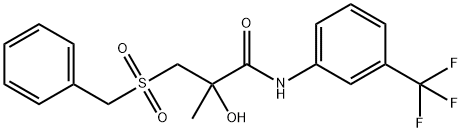 3-(BENZYLSULFONYL)-2-HYDROXY-2-METHYL-N-[3-(TRIFLUOROMETHYL)PHENYL]PROPANAMIDE Struktur