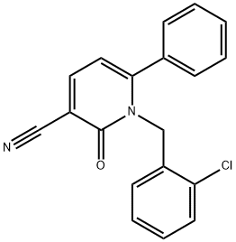 1-(2-CHLOROBENZYL)-2-OXO-6-PHENYL-1,2-DIHYDRO-3-PYRIDINECARBONITRILE Struktur