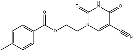 2-[5-CYANO-2,4-DIOXO-3,4-DIHYDRO-1(2H)-PYRIMIDINYL]ETHYL 4-METHYLBENZENECARBOXYLATE Struktur