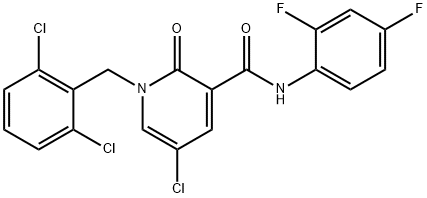 5-CHLORO-1-(2,6-DICHLOROBENZYL)-N-(2,4-DIFLUOROPHENYL)-2-OXO-1,2-DIHYDRO-3-PYRIDINECARBOXAMIDE Struktur