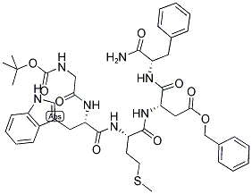 BOC-GLY-TRP-MET-ASP(OBZL)-PHE-NH2 Struktur