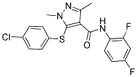 5-[(4-CHLOROPHENYL)SULFANYL]-N-(2,4-DIFLUOROPHENYL)-1,3-DIMETHYL-1H-PYRAZOLE-4-CARBOXAMIDE Struktur