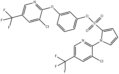 3-([3-CHLORO-5-(TRIFLUOROMETHYL)-2-PYRIDINYL]OXY)PHENYL 1-[3-CHLORO-5-(TRIFLUOROMETHYL)-2-PYRIDINYL]-1H-PYRROLE-2-SULFONATE Struktur