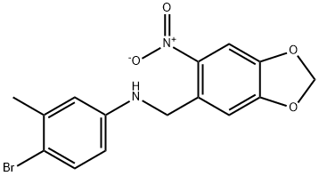 4-BROMO-3-METHYL-N-[(6-NITRO-1,3-BENZODIOXOL-5-YL)METHYL]ANILINE Struktur