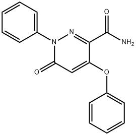 6-OXO-4-PHENOXY-1-PHENYL-1,6-DIHYDRO-3-PYRIDAZINECARBOXAMIDE Struktur