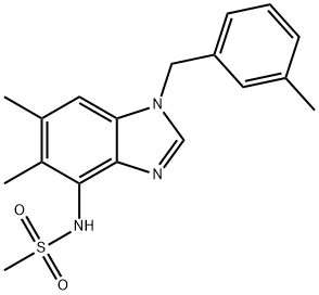 N-[5,6-DIMETHYL-1-(3-METHYLBENZYL)-1H-1,3-BENZIMIDAZOL-4-YL]METHANESULFONAMIDE Struktur