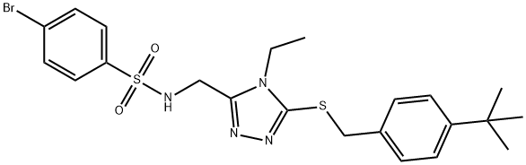 4-BROMO-N-[(5-([4-(TERT-BUTYL)BENZYL]SULFANYL)-4-ETHYL-4H-1,2,4-TRIAZOL-3-YL)METHYL]BENZENESULFONAMIDE Struktur