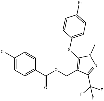 [5-[(4-BROMOPHENYL)SULFANYL]-1-METHYL-3-(TRIFLUOROMETHYL)-1H-PYRAZOL-4-YL]METHYL 4-CHLOROBENZENECARBOXYLATE Struktur