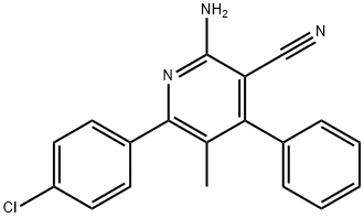 2-AMINO-6-(4-CHLOROPHENYL)-5-METHYL-4-PHENYLNICOTINONITRILE Struktur