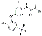 N1-(4-[2-CHLORO-5-(TRIFLUOROMETHYL)PHENOXY]-2-FLUOROPHENYL)-2-BROMOPROPANAMIDE Struktur