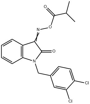 1-(3,4-DICHLOROBENZYL)-3-[(ISOBUTYRYLOXY)IMINO]-1,3-DIHYDRO-2H-INDOL-2-ONE Struktur