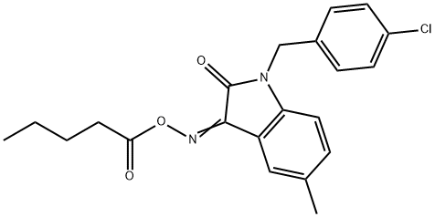 1-(4-CHLOROBENZYL)-5-METHYL-3-[(PENTANOYLOXY)IMINO]-1,3-DIHYDRO-2H-INDOL-2-ONE Struktur