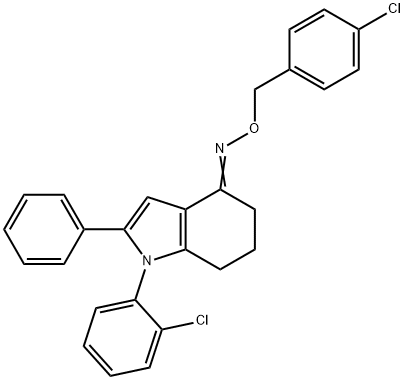 1-(2-CHLOROPHENYL)-2-PHENYL-1,5,6,7-TETRAHYDRO-4H-INDOL-4-ONE O-(4-CHLOROBENZYL)OXIME Struktur