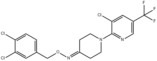 1-[3-CHLORO-5-(TRIFLUOROMETHYL)-2-PYRIDINYL]TETRAHYDRO-4(1H)-PYRIDINONE O-(3,4-DICHLOROBENZYL)OXIME Struktur