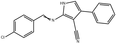 2-([(4-CHLOROPHENYL)METHYLENE]AMINO)-4-PHENYL-1H-PYRROLE-3-CARBONITRILE Struktur