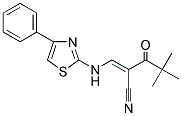 2-(2,2-DIMETHYLPROPANOYL)-3-((4-PHENYL(2,5-THIAZOLYL))AMINO)PROP-2-ENENITRILE Struktur