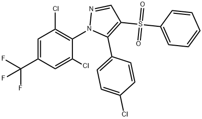 5-(4-CHLOROPHENYL)-1-[2,6-DICHLORO-4-(TRIFLUOROMETHYL)PHENYL]-1H-PYRAZOL-4-YL PHENYL SULFONE Struktur