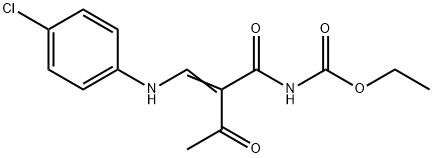 ETHYL N-[2-ACETYL-3-(4-CHLOROANILINO)ACRYLOYL]CARBAMATE Struktur