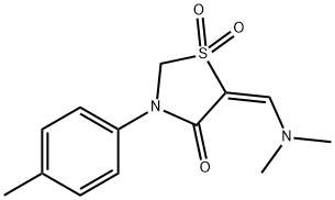 5-[(DIMETHYLAMINO)METHYLENE]-3-(4-METHYLPHENYL)-1LAMBDA6,3-THIAZOLANE-1,1,4-TRIONE Struktur