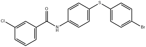 N-(4-[(4-BROMOPHENYL)SULFANYL]PHENYL)-3-CHLOROBENZENECARBOXAMIDE Struktur