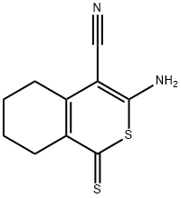 3-AMINO-4-CYANO-5,6,7,8-TETRAHYDRO-1H-2-BENZOTHIOPYRAN-1-THIONE Struktur