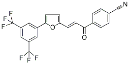 4-(3-(5-[3,5-DI(TRIFLUOROMETHYL)PHENYL]-2-FURYL)ACRYLOYL)BENZONITRILE Struktur