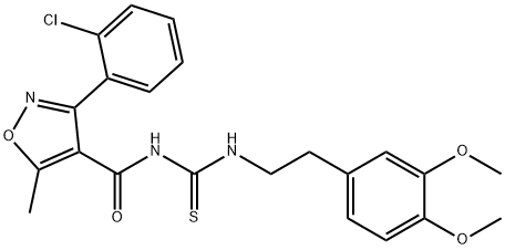 N-(((2-(3,4-DIMETHOXYPHENYL)ETHYL)AMINO)THIOXOMETHYL)(3-(2-CHLOROPHENYL)-5-METHYLISOXAZOL-4-YL)FORMAMIDE Struktur