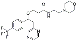 N-(2-MORPHOLINOETHYL)-3-[2-(PYRAZIN-2-YL)-1-[4-(TRIFLUOROMETHYL)PHENYL]ETHOXY]PROPANAMIDE Struktur