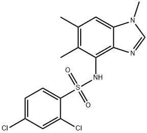 2,4-DICHLORO-N-(1,5,6-TRIMETHYL-1H-1,3-BENZIMIDAZOL-4-YL)BENZENESULFONAMIDE Struktur