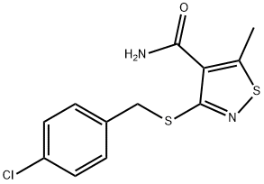 3-[(4-CHLOROBENZYL)SULFANYL]-5-METHYL-4-ISOTHIAZOLECARBOXAMIDE Struktur