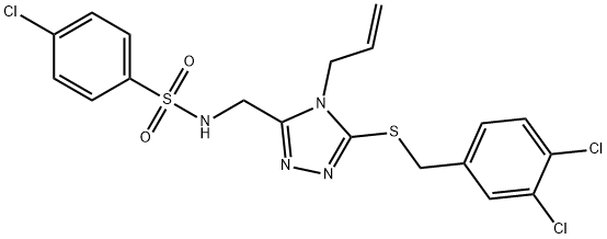 N-((4-ALLYL-5-[(3,4-DICHLOROBENZYL)SULFANYL]-4H-1,2,4-TRIAZOL-3-YL)METHYL)-4-CHLOROBENZENESULFONAMIDE Struktur