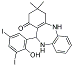 2,10-DIAZA-9-(2-HYDROXY-3,5-DIIODOPHENYL)-5,5-DIMETHYLTRICYCLO[9.4.0.0(3,8)]PENTADECA-1(11),3(8),12,14-TETRAEN-7-ONE Struktur