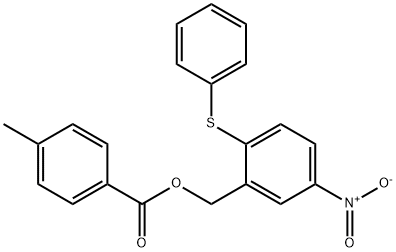 5-NITRO-2-(PHENYLSULFANYL)BENZYL 4-METHYLBENZENECARBOXYLATE Struktur