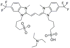 1-METHYL-3-(4-SULFOBUTYL)-5-TRIFLUOROMETHYL-2-[3-(1-METHYL-3-(4-SULFOBUTYL)-5-TRIFLUOROMETHYL-2-BENZIMIDAZOLINYLIDENE)-1-PROPENYL]BENZIMIDAZOLIUM HYDROXIDE, INNER SALT Struktur