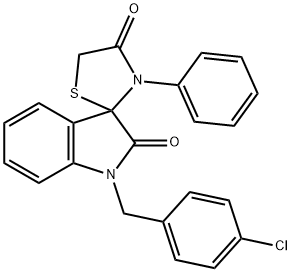 1-(4-CHLOROBENZYL)-3'-PHENYLSPIRO(2,3-DIHYDRO-1H-INDOLE-3,2'-THIAZOLIDINE)-2,4'-DIONE Struktur