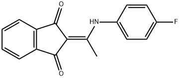 2-(((4-FLUOROPHENYL)AMINO)ETHYLIDENE)INDANE-1,3-DIONE Struktur