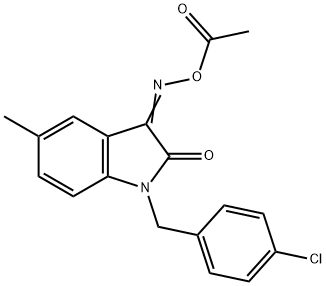 3-[(ACETYLOXY)IMINO]-1-(4-CHLOROBENZYL)-5-METHYL-1,3-DIHYDRO-2H-INDOL-2-ONE Struktur