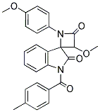 3-METHOXY-1-(4-METHOXYPHENYL)-5-((4-METHYLPHENYL)CARBONYL)SPIRO[AZETIDINE-4,3'-INDOLINE]-2,6-DIONE Struktur