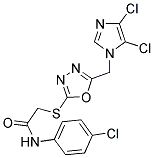 N1-(4-CHLOROPHENYL)-2-((5-[(4,5-DICHLORO-1H-IMIDAZOL-1-YL)METHYL]-1,3,4-OXADIAZOL-2-YL)THIO)ACETAMIDE Struktur