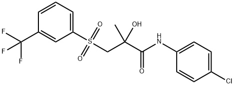 N-(4-CHLOROPHENYL)-2-HYDROXY-2-METHYL-3-([3-(TRIFLUOROMETHYL)PHENYL]SULFONYL)PROPANAMIDE Struktur