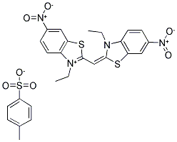 3-ETHYL-2-((3-ETHYL-6-NITRO-2(3H)-BENZOTHIAZOLIDENE)METHYL)-6-NITRO-BENZOTHIAZOLIUM 4-TOLUNESULFONATE Struktur