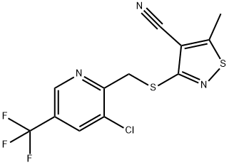 3-(([3-CHLORO-5-(TRIFLUOROMETHYL)-2-PYRIDINYL]METHYL)SULFANYL)-5-METHYL-4-ISOTHIAZOLECARBONITRILE Struktur