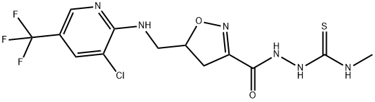 2-([5-(([3-CHLORO-5-(TRIFLUOROMETHYL)-2-PYRIDINYL]AMINO)METHYL)-4,5-DIHYDRO-3-ISOXAZOLYL]CARBONYL)-N-METHYL-1-HYDRAZINECARBOTHIOAMIDE Struktur