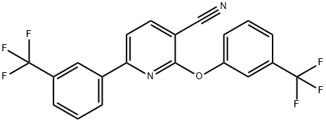 2-[3-(TRIFLUOROMETHYL)PHENOXY]-6-[3-(TRIFLUOROMETHYL)PHENYL]NICOTINONITRILE Struktur