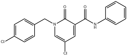 5-CHLORO-1-(4-CHLOROBENZYL)-2-OXO-N-PHENYL-1,2-DIHYDRO-3-PYRIDINECARBOXAMIDE Struktur