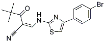 2-(2,2-DIMETHYLPROPANOYL)-3-((4-(4-BROMOPHENYL)(2,5-THIAZOLYL))AMINO)PROP-2-ENENITRILE Struktur