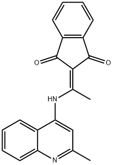 2-(((2-METHYL-4-QUINOLYL)AMINO)ETHYLIDENE)INDANE-1,3-DIONE Struktur