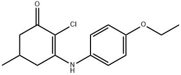 2-CHLORO-3-((4-ETHOXYPHENYL)AMINO)-5-METHYLCYCLOHEX-2-EN-1-ONE Struktur