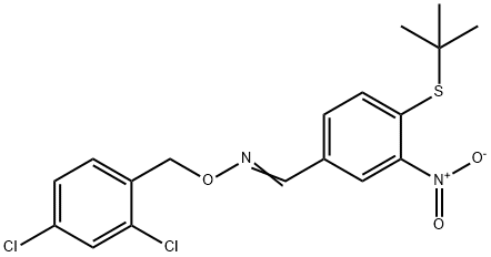 4-(TERT-BUTYLSULFANYL)-3-NITROBENZENECARBALDEHYDE O-(2,4-DICHLOROBENZYL)OXIME Struktur