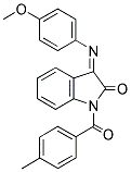 3-((4-METHOXYPHENYL)IMINO)-1-((4-METHYLPHENYL)CARBONYL)INDOLIN-2-ONE Struktur